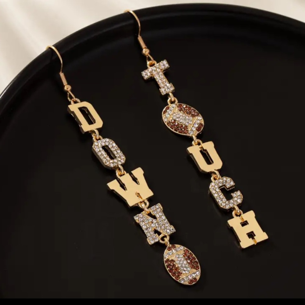 Festive Sporty Football Letter Earrings
